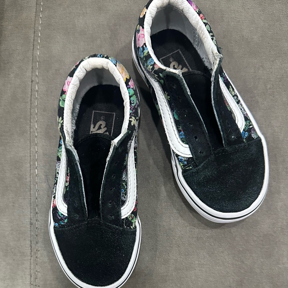 Vans Kids Black Floral Sneakers